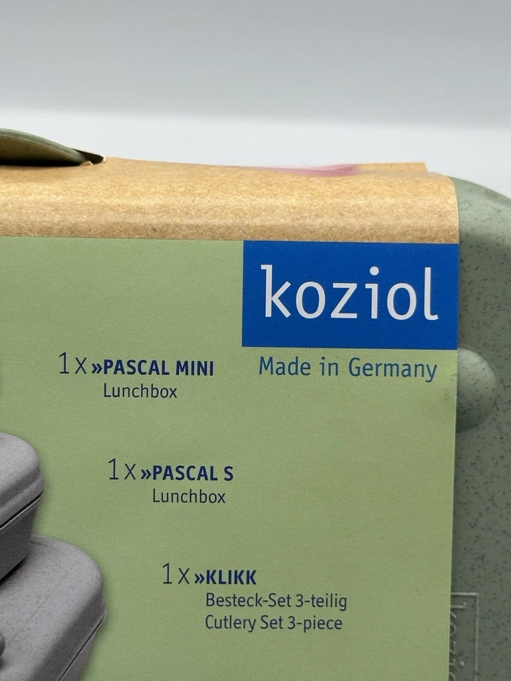 Juego de lonchera Koziol + juego de cubiertos Pascal Ready, lata de pan, Nature Leaf Green Foto 2 de 4