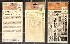 Tim Holtz Idea-ology REMNENTS RUBS CHRISTMAS, GILDED ACCENTS or NUMBERS