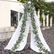 Artificial Eucalyptus Garland 2Pcs with Baby Breath Flowers for Wedding 180cm