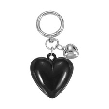 Resin Cute Heart Keychain for Women for Handbag, Black
