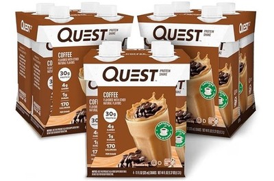 Quest Protein Shake, Gluten-Free, 30g Protein, Coffee, 11fl oz, 12 Count
