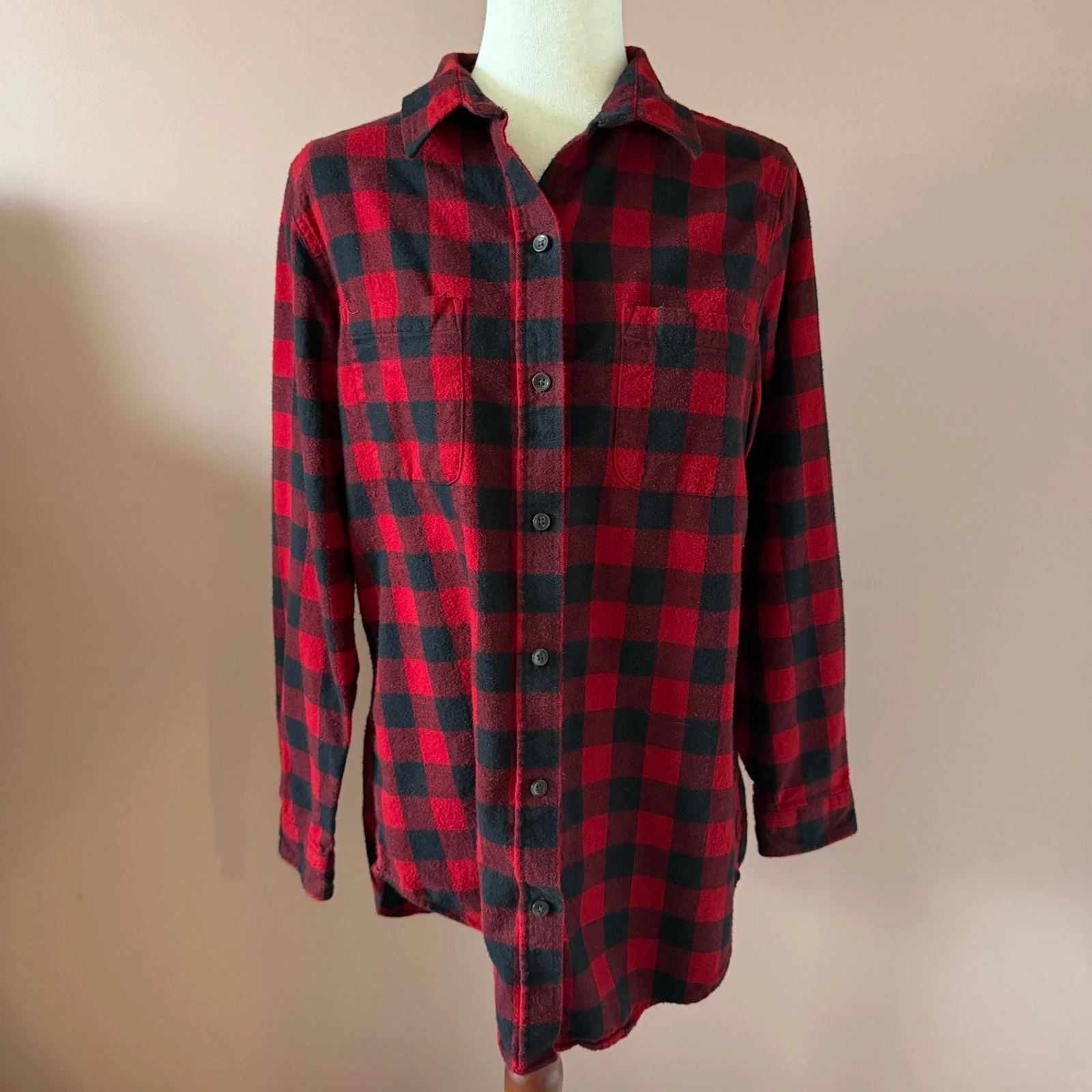 L.L. Bean Buffalo Plaid Warm Long-sleeve Button-Up