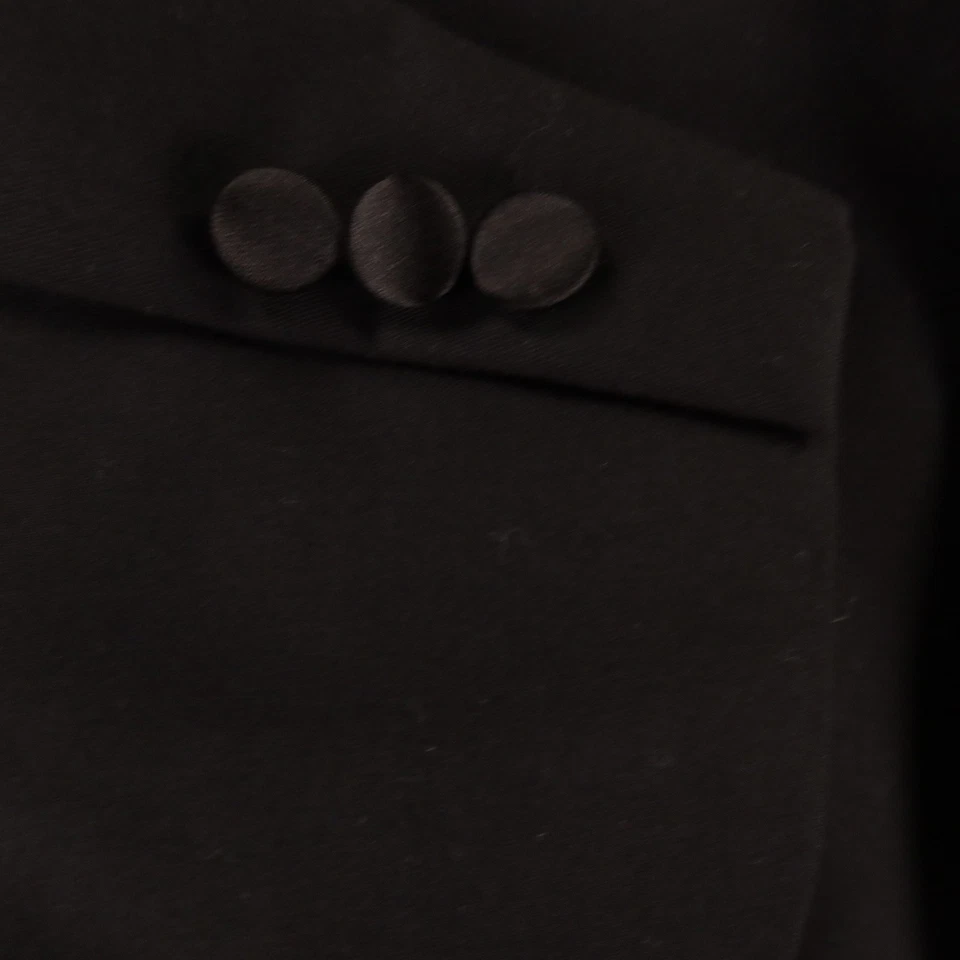 Chaqueta Geoffrey Beene M MT 42L Negra 100% Lana Formal Esmoquin Satinado Ribete Chaqueta Foto 4 de 4