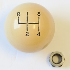 Vintage Hurst Usa Ivory White 4 Speed Knob With Original Jam Nut 38-16 Thread Vintage Hurst Usa Ivory White 4 Speed Knob With Original Jam Nut 38-16 Thread