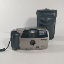 Minolta AF Big Finder Date 35mm Point And Shoot Film Camera With Case Tested