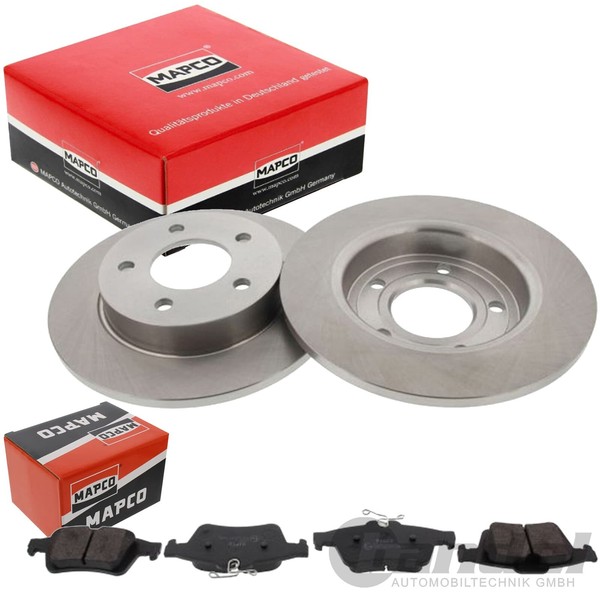 Mapco 2 Bremsscheiben Ø264Mm + BremsbelÄGe Satz Hinterachse Passend FüR Mazda 3-image