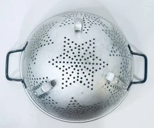 Vintage Aluminum Colander 7 Star Pattern Strainer 9” Mirro