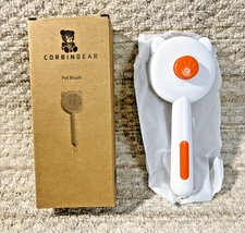 Brand New - CORBINBEAR Grooming Pet Brush for cats, dogs / easy cleaning - White