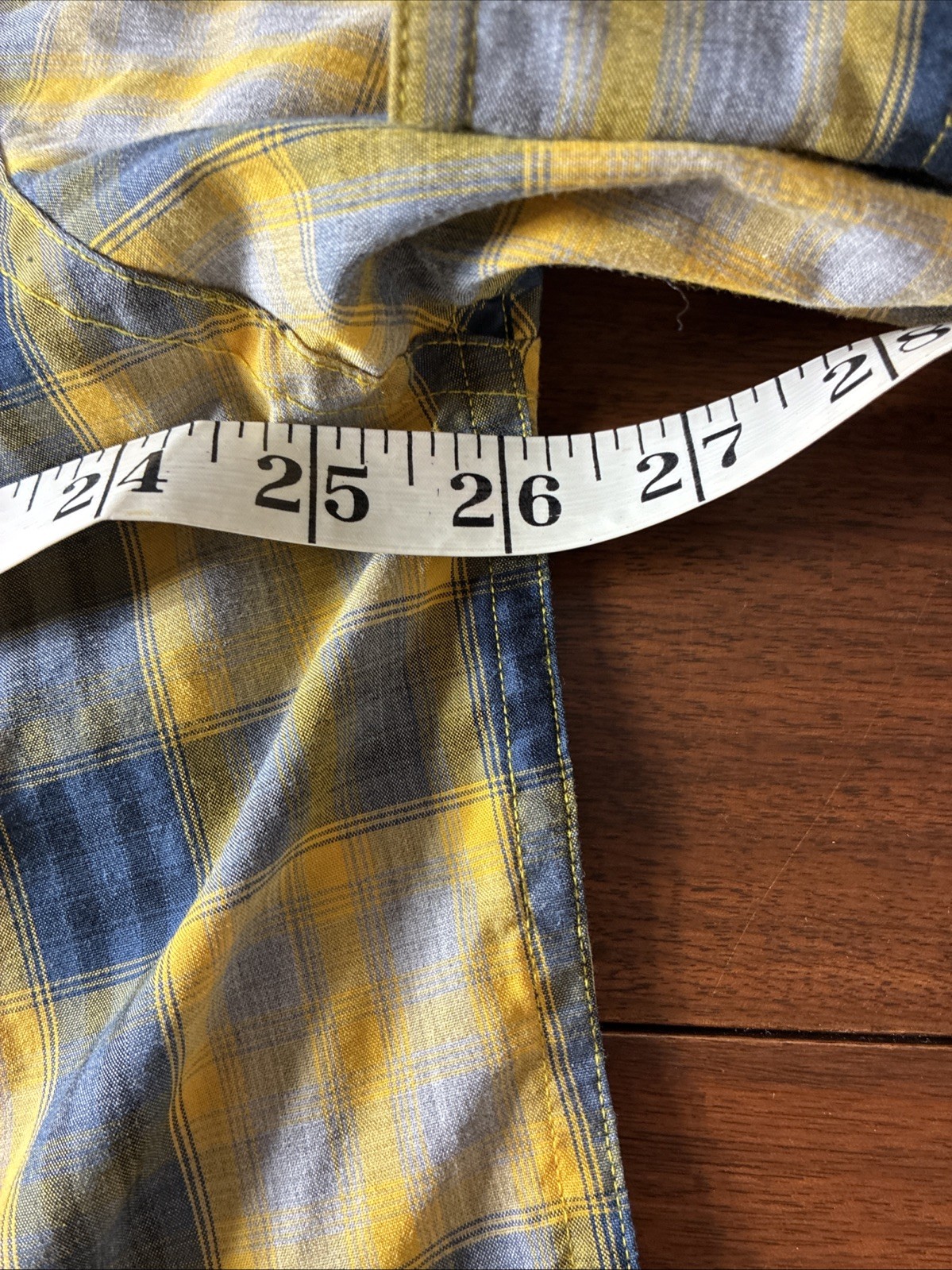 Ralph Lauren Chaps Mens XL Shirt Yellow Blue Plaid VTG Long Sleeve Button-Down thumbnail 8