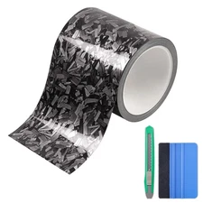 Lypumso Gloss Forged Carbon Fiber Vinyl Wrap Tape 4" x 30ft - with Tool Kit f...