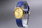 [Near MINT] Vintage Seiko Dolce 8N41-7030 32mm Gold Dial Qz Men's watch JAPAN