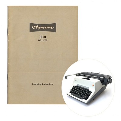 Olympia SG3 De Luxe Typewriter Instruction Manual User Repro Vtg Deluxe SG 3