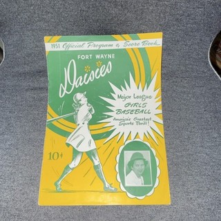 AAGBL Fort Wayne Daisies 1951 Baseball Official Program & Score Book