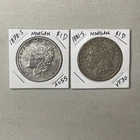 Lot of 2 Morgan Silver Dollars, 90% silver, 1878-S, 1881-S