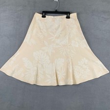 Vintage 100 Silk Floral Midi Skirt Ivory Fairy Romantic Coquette Cottagecore 10