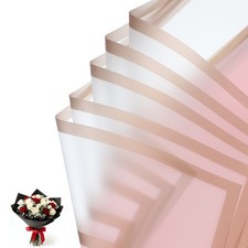 F&uuml;r 20 Bl&auml;tter Frosted Blumen Geschenkpapier mit Goldrand Rosa Blumenverpackung