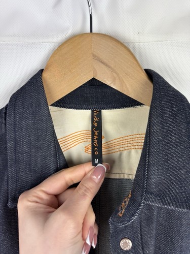 Nudie Jeans Co Men’s Heavy Denim Long Sleeve Button Up Shirt Size M - Picture 19 of 21