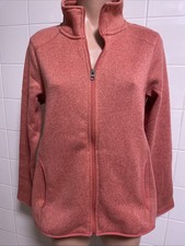 NWT Eddie Bauer Womens Size Med. Knit Fleece Lined Jacket Full Zip Dessert Rose