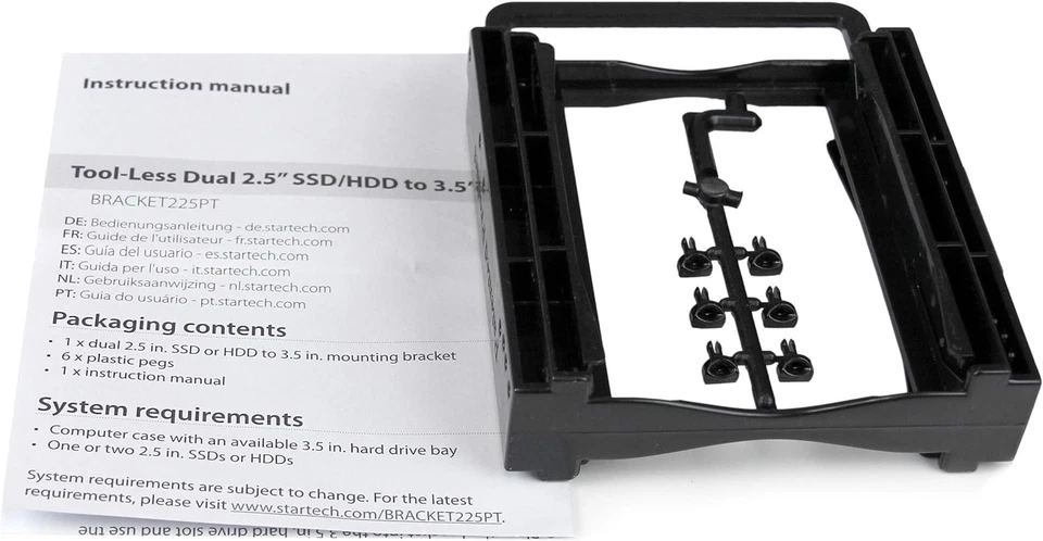 StarTech.com Dual 2.5" SSD/HDD Mounting Bracket for 3.5” Drive Bay - Tool-Less I - Image 2 of 3