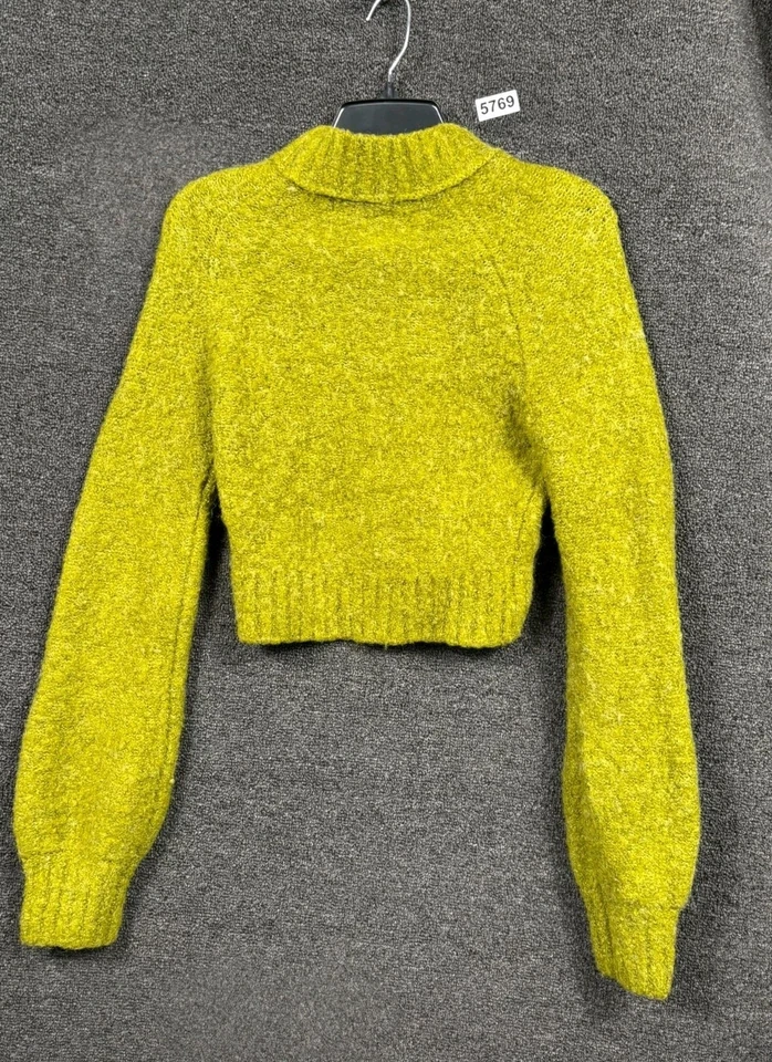 Urban Outfitters Avril Cropped Sweater Womens Sz M Yellow Long Sleeves OB1554797 - Image 2 of 4