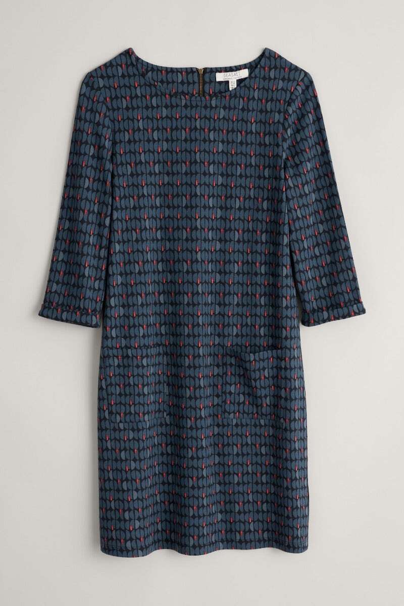 Seasalt Women's Dress black Print Makers Jersey Dress Regular