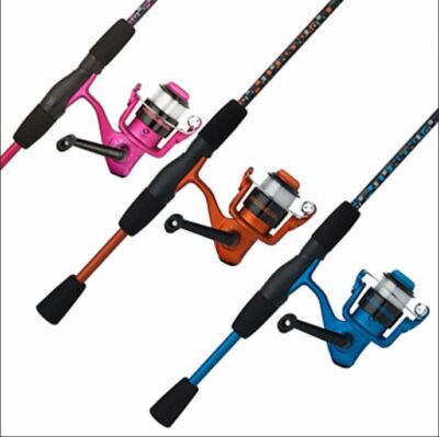 Shakespeare Amphibian Blue or Pink 5’6” Two Piece Medium Action Rod Reel 