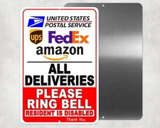 Deliver Packages Here Ring Bell Resident Is Disabled Sign Decal  deliveries I373
