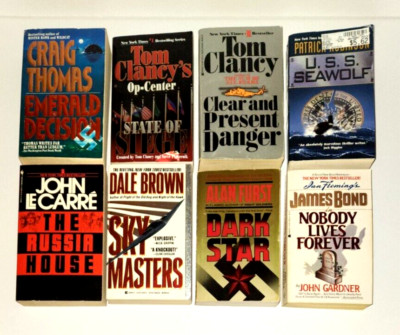 Lot of 9 Spy/Techno-Thriller/Mystery books 007 Clancy LeCarre Furst Kellerman