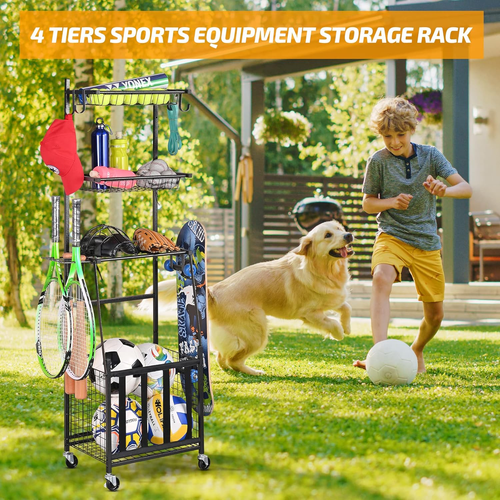 Sports Equipment Storage for Garage, Indoor/Outdoor Sports Rack for Garage, Ball - Picture 6 of 12
