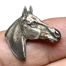 LUX Deco Sterling Silver Horse Brooch, Hat or Lapel Pin
