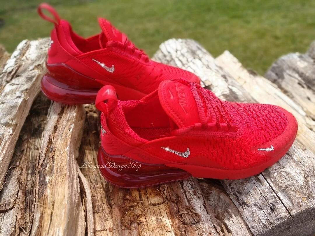 Swarovski Women's Nike Air Max 270 All Red Sneakers 