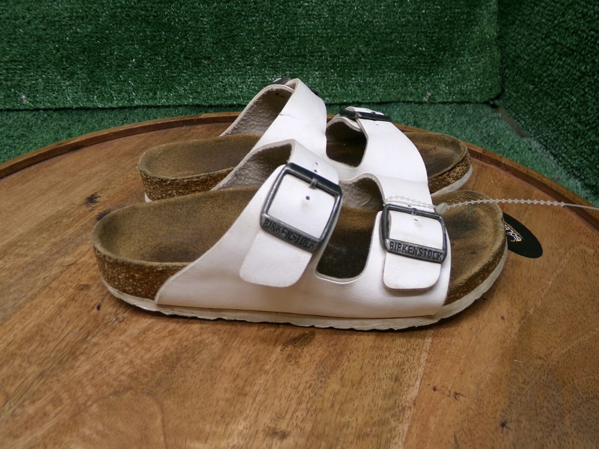 Birkenstock Arizona Kids White Birko Flor Sandals Slide Size 