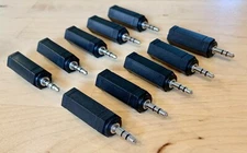 10 Pc 1/4" Female Jack to 3.5mm 1/8" Male Plug Stereo Headphone Audio Adapter