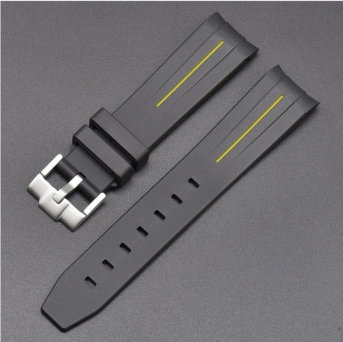 Zakrzywiony koniec Premium Silikonowa guma dla nurków Pasek do zegarka Pasek męski 20mm 21mm 22mm - Zdjęcie 15 z 22
