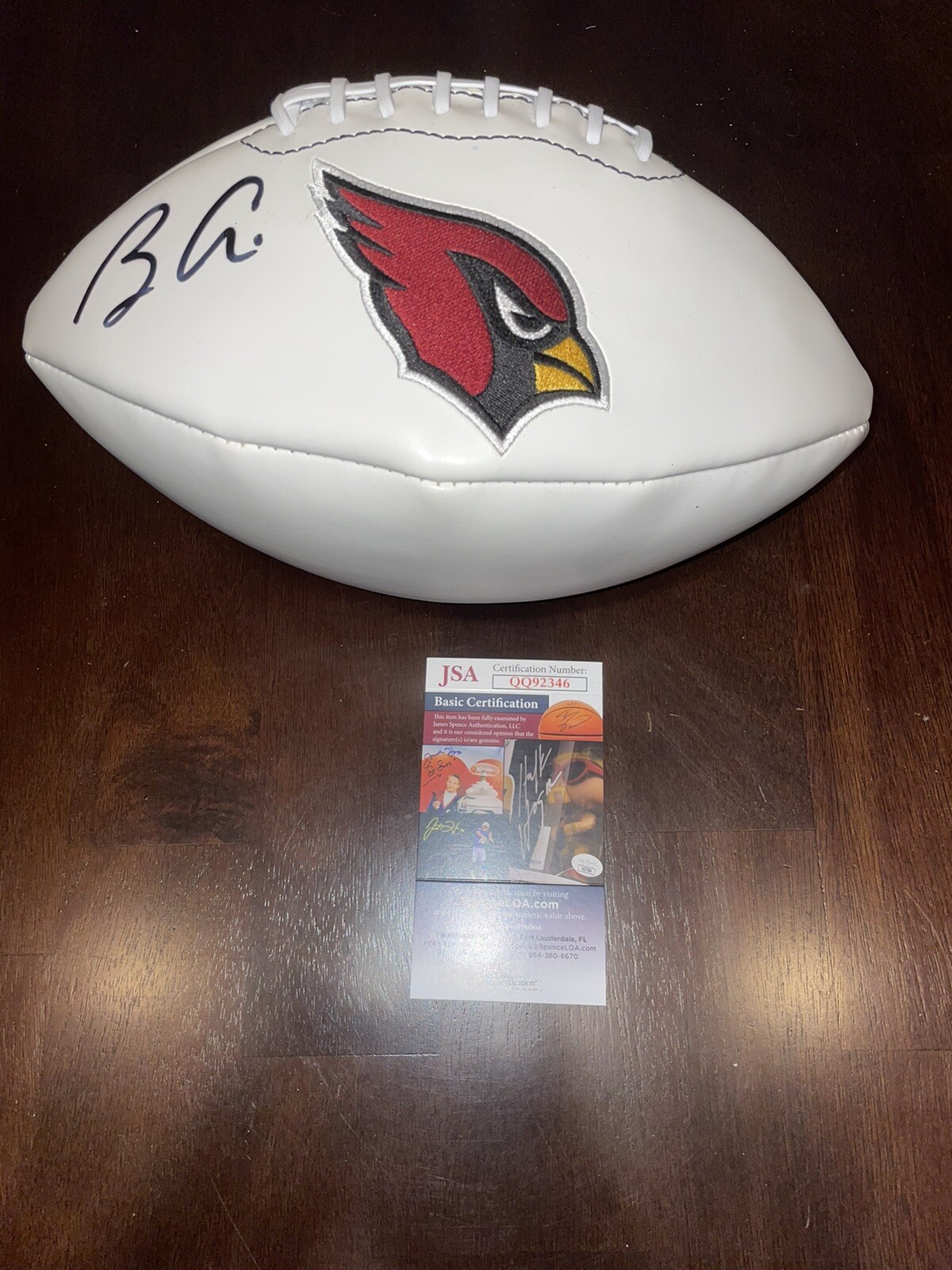 Bruce Arians Autographed Signed Tampa Bay Buccaneers Arizona Cardinals Logo Football Buccaneers Super Bowl JSA 