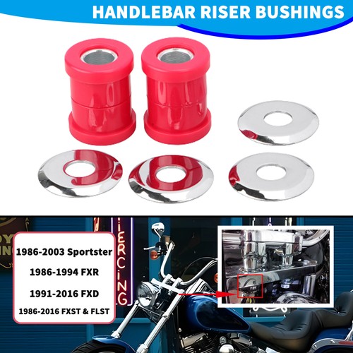 Red Handlebar Riser Bushings For Harley Sportster 883 Dyna Low Rider