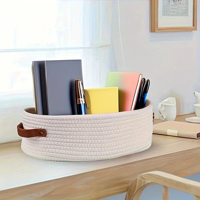 Nordic Cotton Rope Woven Storage Baskets Organize Boxs Desktop Sundries Organize