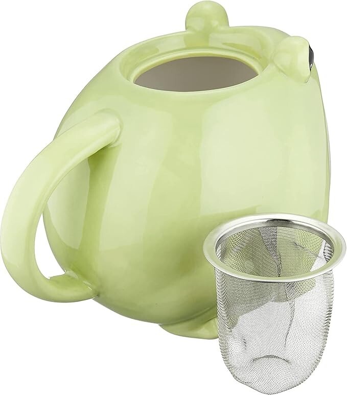 Tea Pot Cup Set San Art Frog Tadpole Cute tableware Green Black