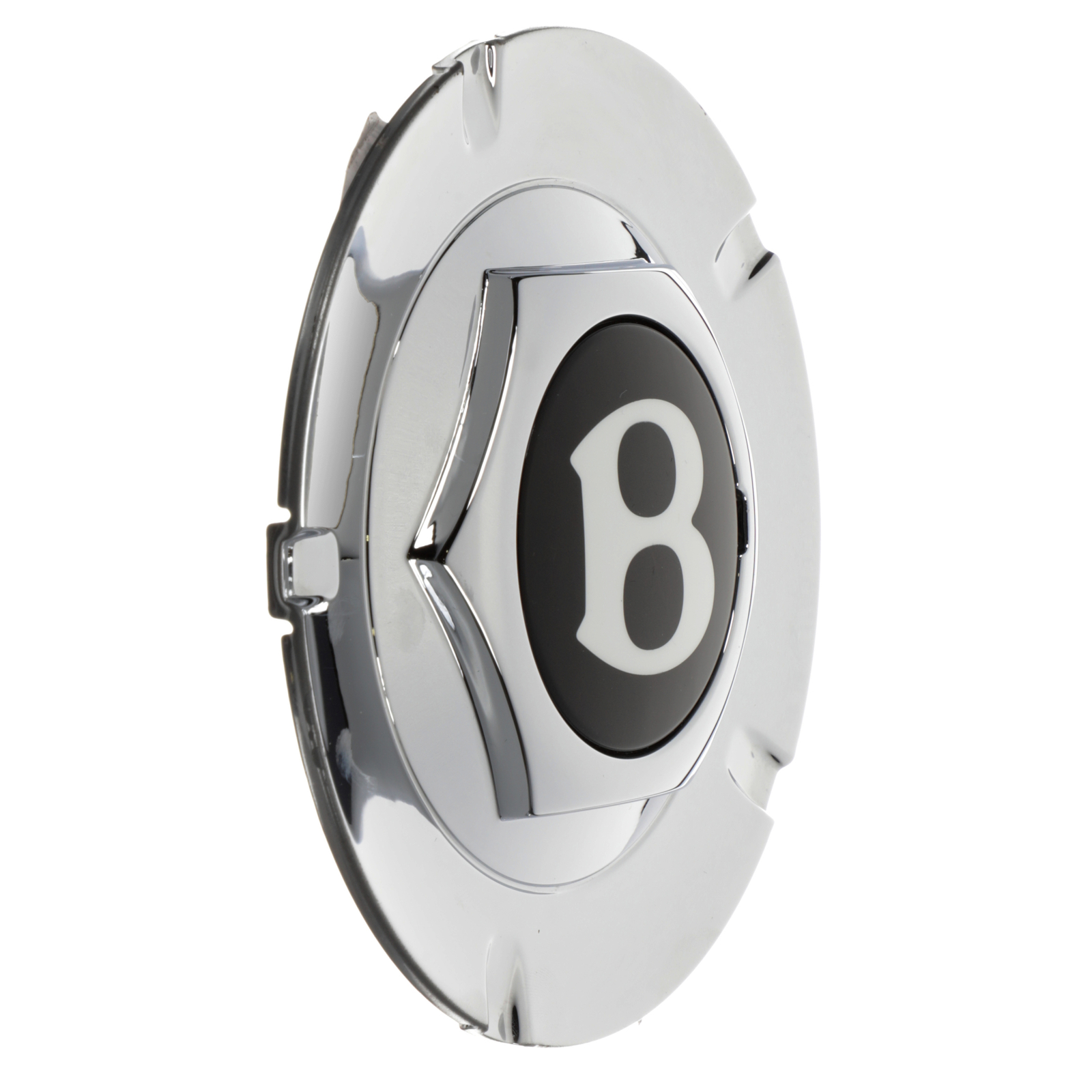 GENUINE BENTLEY Silver Hub Cap With Bentley B Logo Black And White PD57157PA