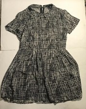 Forever 21 Black Dress with White Size L Short Sleeve 1734