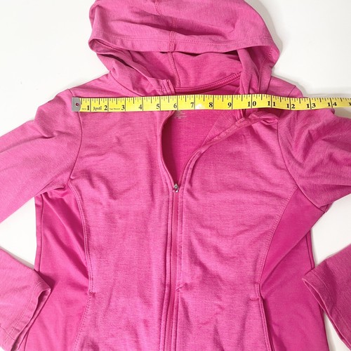 Avia Size M 7/8 Girl’s Pink Hoodie Full Zip Light Weight Jacket Thumb Holes - Picture 6 of 9