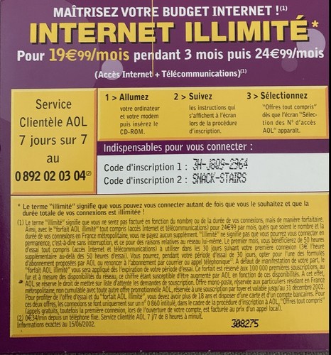vintage French kit connexion internet AOL - Afbeelding 2 van 3