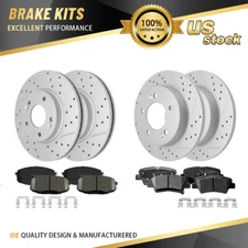 Front & Rear Brake Rotors + Ceramic Pads for Hyundai Elantra Kia Forte Soul