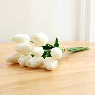 Artificial Tulip Flowers False Fake Bouquet Real Touch Home Wedding Party De~J~