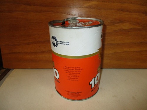 3 Vintage GULF Canada Cardboard Oil Cans GULFLUBE + Premium 10W30+ ATF Type F - Picture 9 of 23