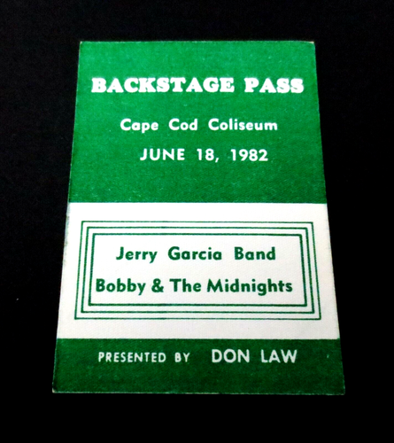 Grateful Dead Backstage Pass Jerry Garcia Bob Weir Cape Cod MA 18/06/82 18/06/1982 - Imagen 3 de 12