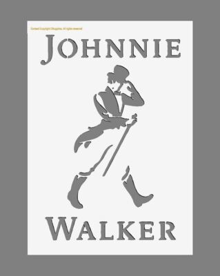 Mylar Schablone, 'Johnnie Walker' 125/190 Mikron, A5/A4/A3 wiederverwendbar Mylar (1)
