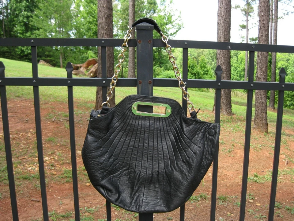 BCBG Max Azria большой масло мягкий черный кожаный Hobo сумка сумочка. MRSP $525 - Изображение 3 из 4