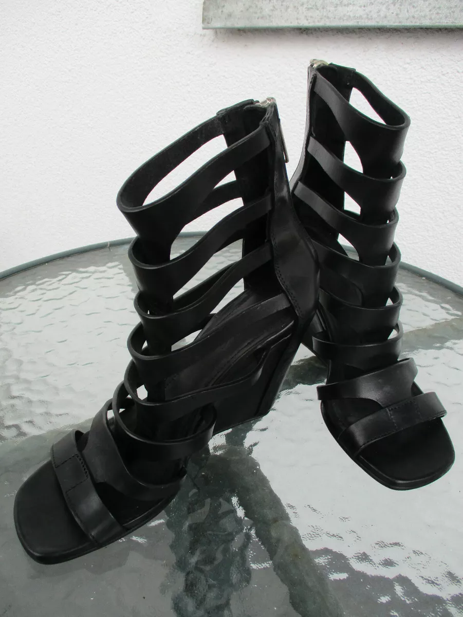 Black gladiator wedge sandals new arrivals
