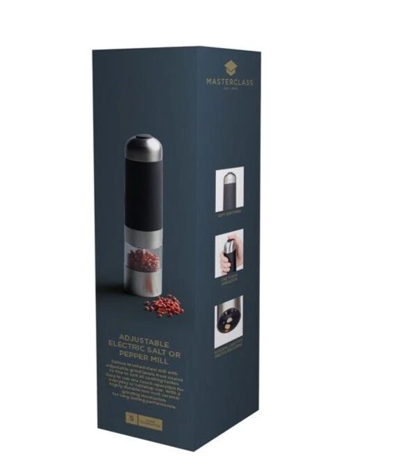 MasterClass Stainless Steel Adjustable Electric Salt and Pepper Grinding Mill
Opens in a new window
